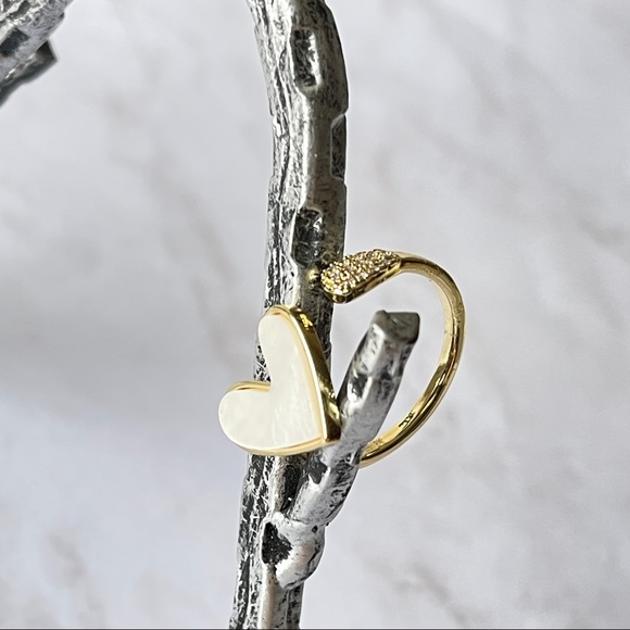 18K Gold Plated Elegant Shell Heart Adjustable Ring for Woman - Picture 16 of 16